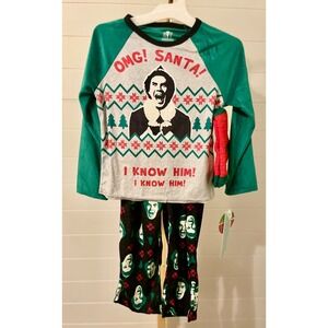 Kids Elf Movie Pajama Set OMG Santa I Know Him Buddy the Elf Size 8